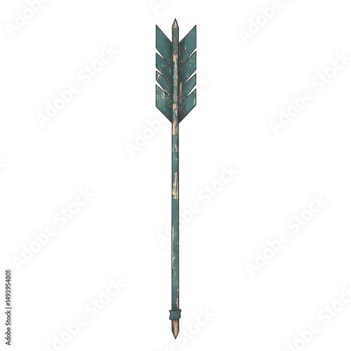 Contemporary Arrow with Crisp Detailing in Muted Te Isolated on Transparent Background