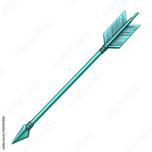 Contemporary Arrow with Streamlined Lines in Vibran Isolated on Transparent Background