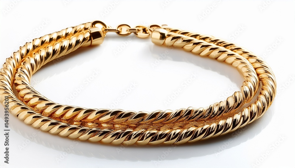 Obraz premium gold chain necklace isolated on white background