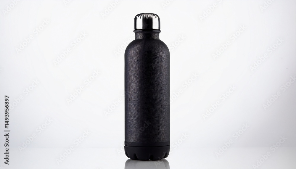 Fototapeta premium black water bottle isolated on white background