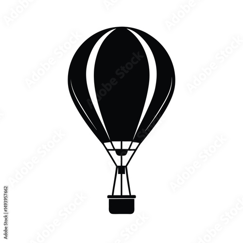 Hot Air Balloon Ascending Silhouette