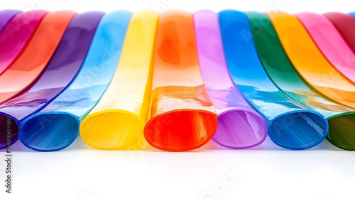 Vibrant Rainbow Colored Tubes Abstract Background