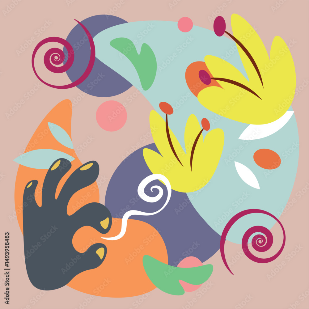 Naklejka premium Colored hand drawn background Vector