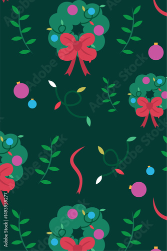Christmas pattern background Wrapping paper Vector