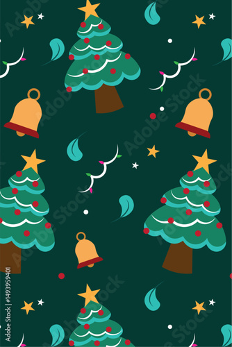 Christmas pattern background Wrapping paper Vector