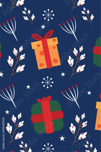 Christmas pattern background Wrapping paper Vector