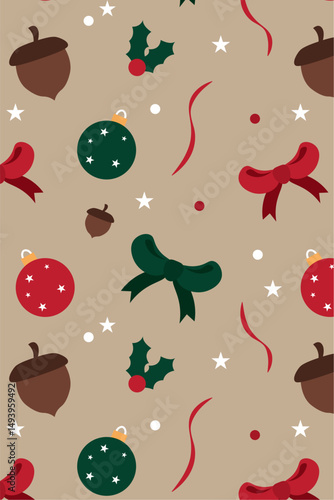 Christmas pattern background Wrapping paper Vector