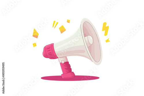 A thought or conception, referred to as a product of mental activity, is embodied in the 'Word writing text New Idea' business concept, where ideas are loudly proclaimed through a megaphone or