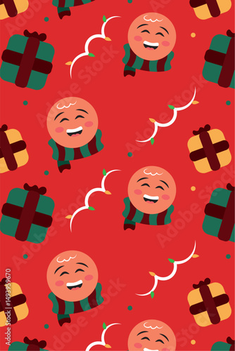 Christmas pattern background Wrapping paper Vector