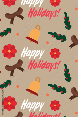 Christmas pattern background Wrapping paper Vector