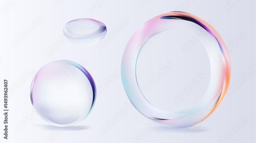 Fototapeta premium Abstract Transparent Bubbles Displaying Soft Colors for Contemporary and Modern Design Applications