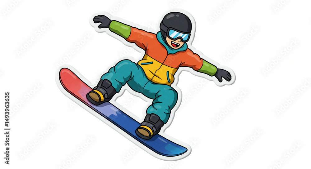 Fototapeta premium Snowboarder performs trick midair