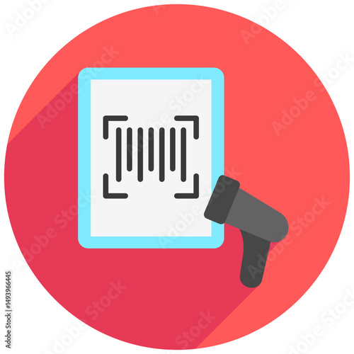 Barcode Scan rounded flat color, mini illustration icon. use for modern concept, print, UI, UX kit, web and app development. Vector related to sales, logistic and ecommerce