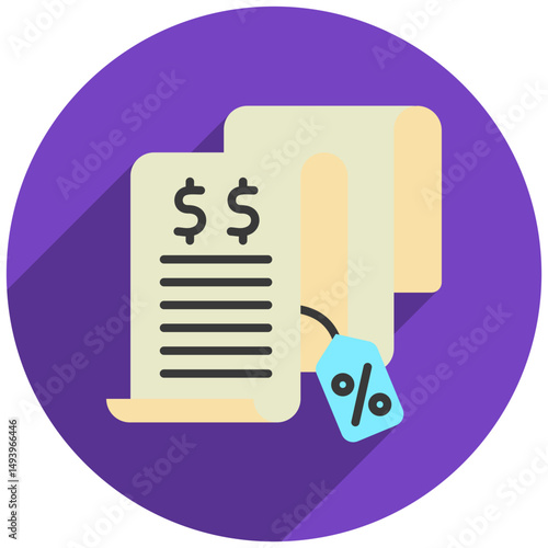 Bill Payment rounded flat color, mini illustration icon. use for modern concept, print, UI, UX kit, web and app development. Vector related to sales, logistic and ecommerce