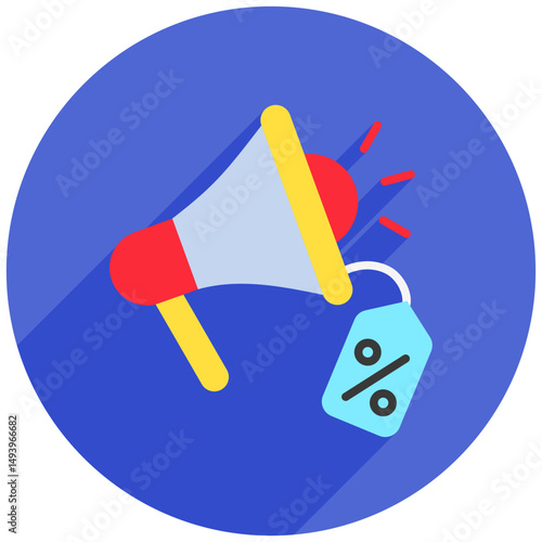 Promotion rounded flat color, mini illustration icon. use for modern concept, print, UI, UX kit, web and app development. Vector related to sales, logistic and ecommerce