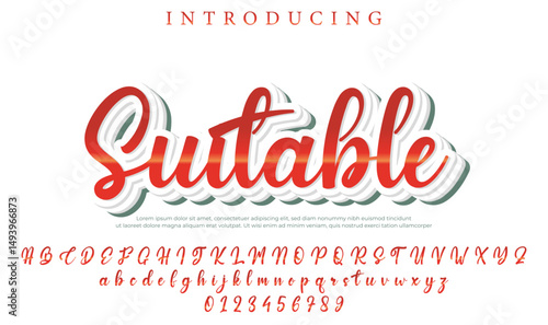 Suitable Font Stylish brush painted an uppercase vector letters, alphabet, typeface