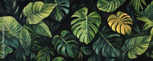 Wallpaper Mural Lush Tropical Leaf Design Torontodigital.ca