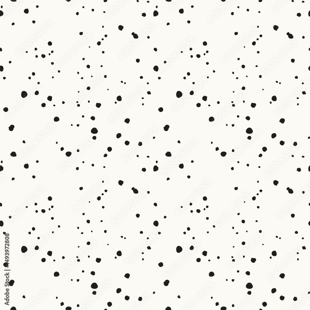 Fototapeta premium Vector seamless pattern. Abstract spotty texture. Natural monochrome design. Creative background with rounded spots. Spotty monochrome texture.