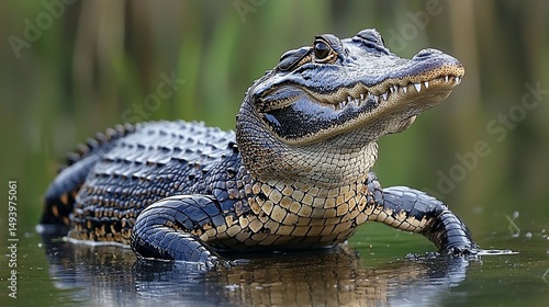 Young Alligator in Marsh photo