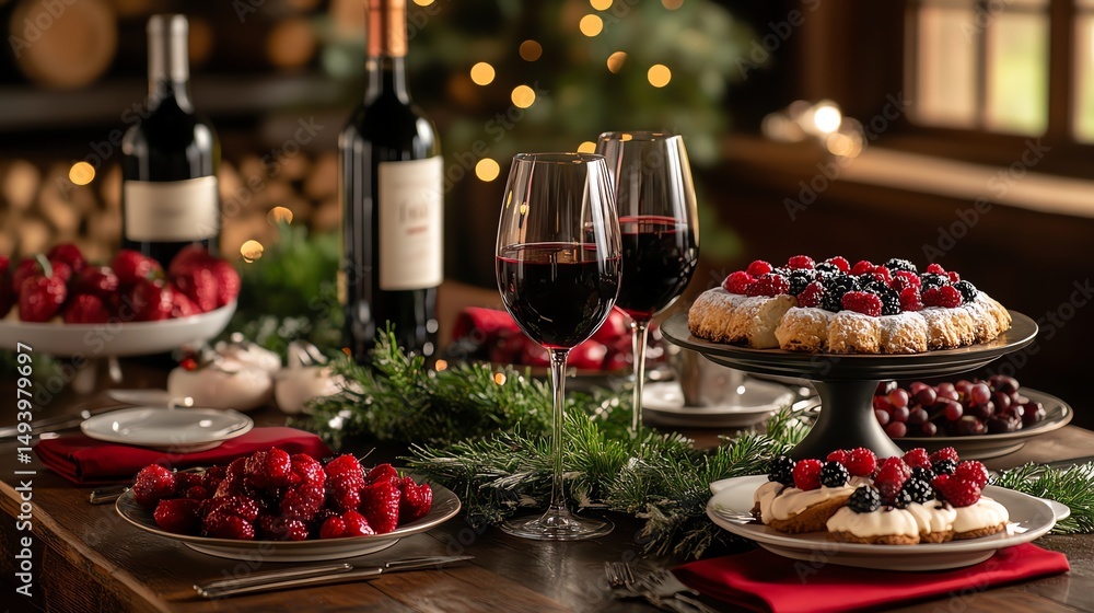 Cozy Evening with Wine and Sweet Snacks Cozy Evening with Wine and Sweet Snacks