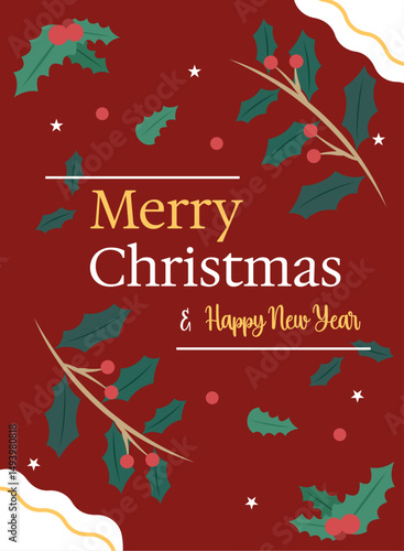 Vertical merry christmas card Vector