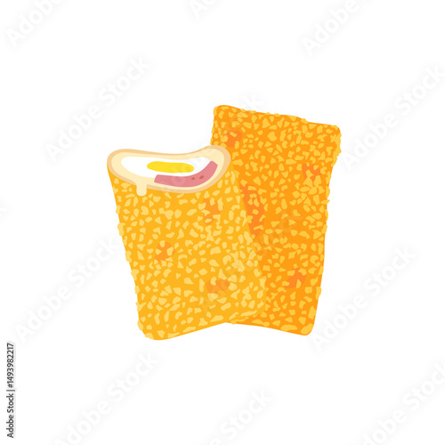 Flat vector illustration mayonnaise risoles snack