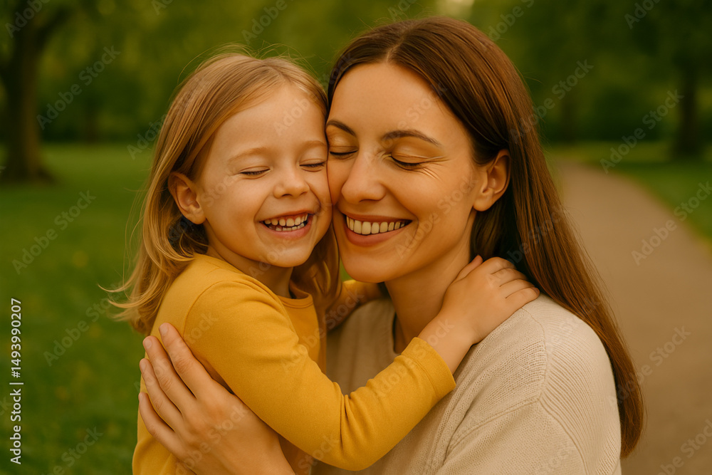 Obraz premium mom and kid