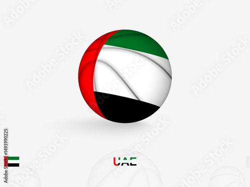 United Arab Emirates Basketball Concept with National Flag Design.