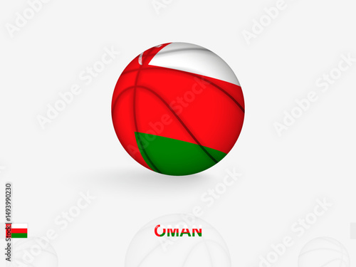 Oman Basketball Concept with National Flag Design.