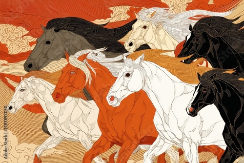 CHEVAUX AU GALOP, STYLE ARTISTIQUE