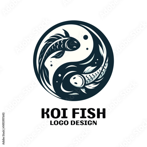 Koi Fish Vector Logo Design