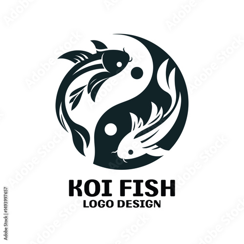 Koi Fish Vector Logo Design