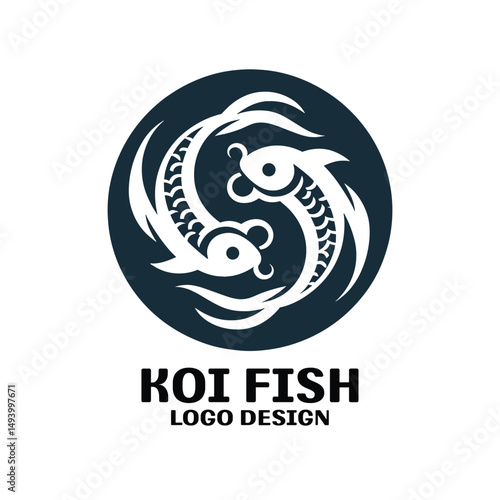 Koi Fish Vector Logo Design