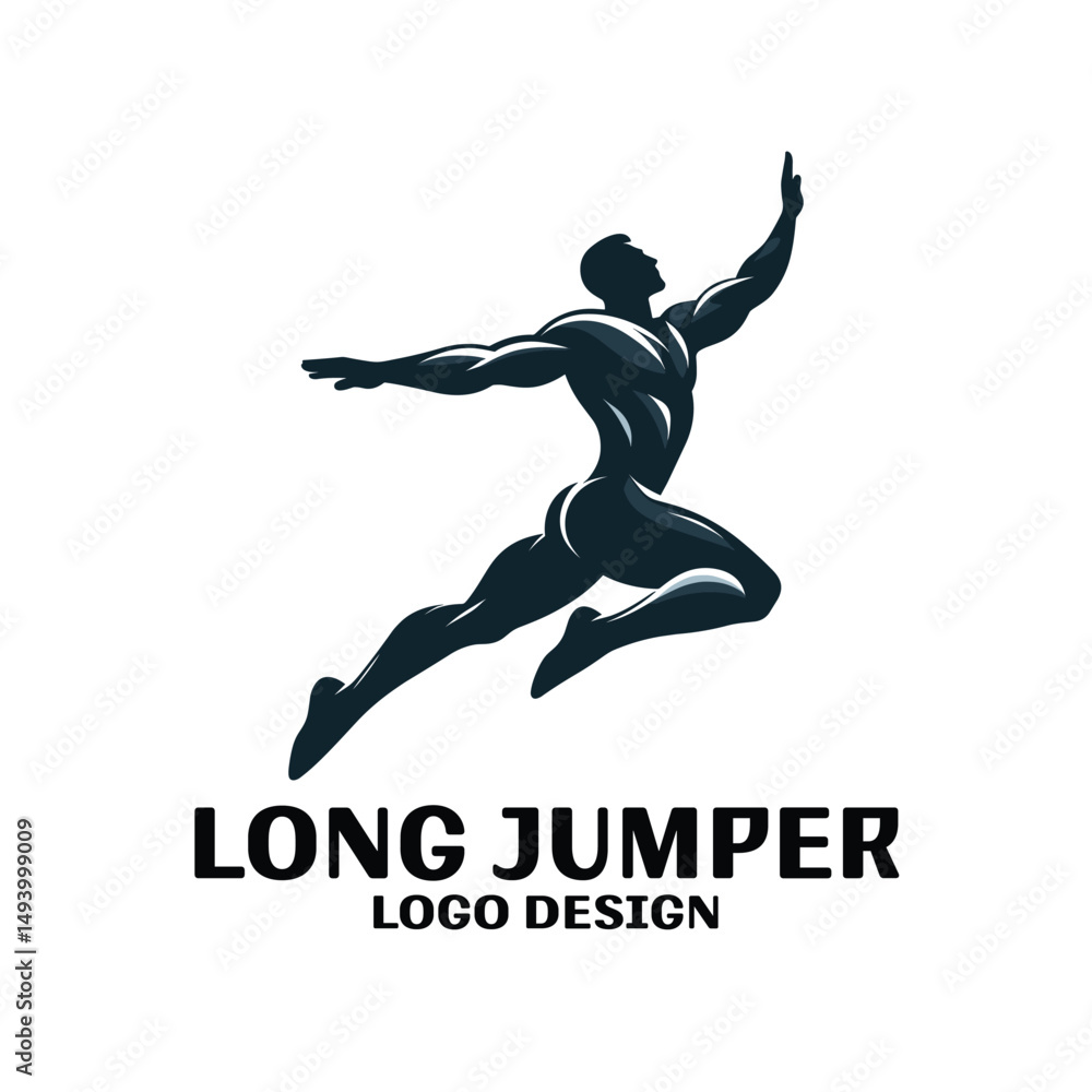 Obraz premium Long jumper Vector Logo Design
