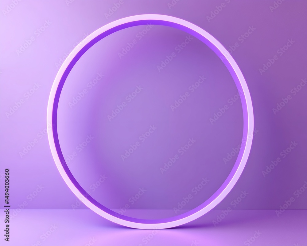 Obraz premium Purple Oval Ring on Purple Background