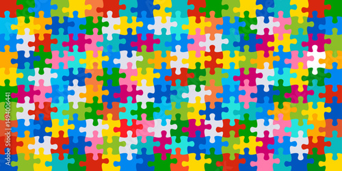 Background with jigsaw puzzle 200 colorful pieces image vector.	