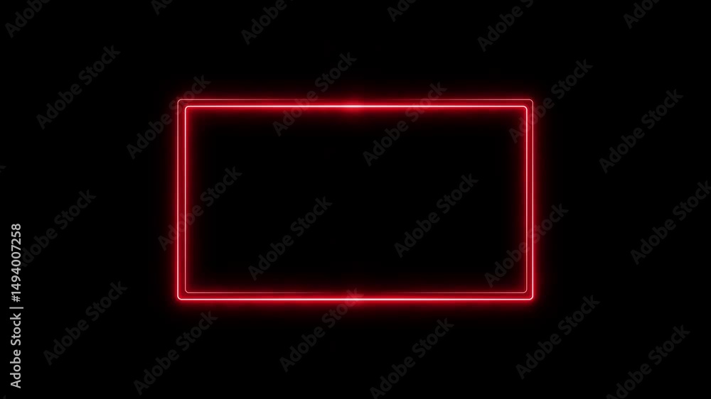 Glowing neon red color square rectangle picture frame animated icon .4K Neon Light Square Animation isolated on Black Background. 4k motion animated video. Glowing neon red color square rectangle picture frame animated icon .4K Neon Light Square Animation isolated on Black Background. 4k motion animated video.