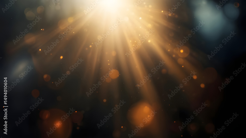 Fototapeta premium Beautiful golden sunlight streaming down creating an ethereal and captivating dreamy background.