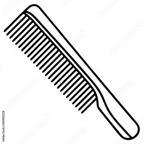 Hair Comb Silhouette Vector on White Background