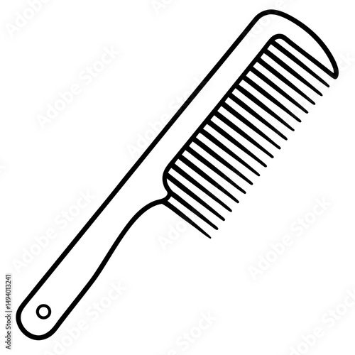 Hair Comb Silhouette Vector on White Background