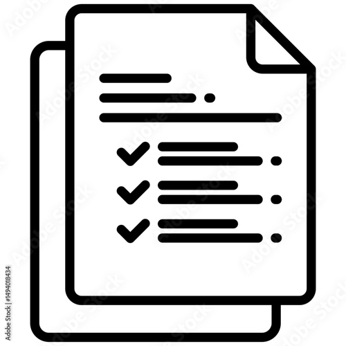List outline icon. Simple vector icon design in outline style. Editable vector format