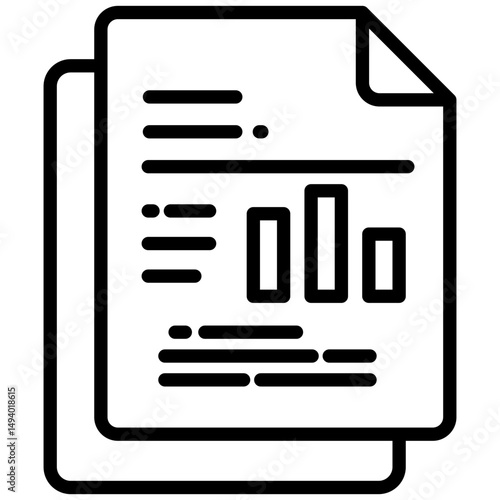 Report outline icon. Simple vector icon design in outline style. Editable vector format