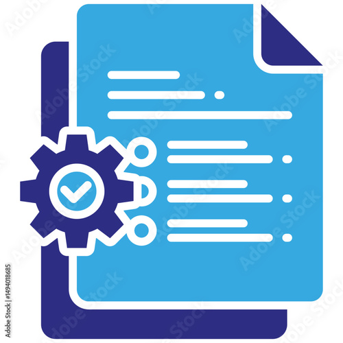 Project management solid dual color icon. Simple vector icon design in solid color style. Editable vector format