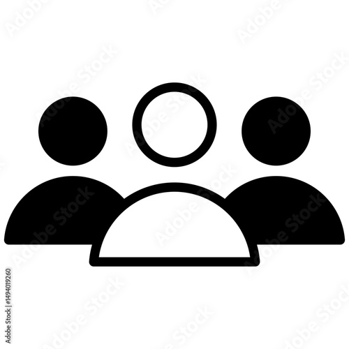 Team mixed glyph icon. Simple vector icon design in glyph style. Editable vector format