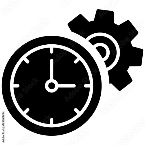 Time gylph icon. Simple vector icon design in gylph style. Editable vector format