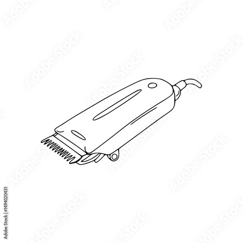 Hair clippers Simple Vector Outline in minimalistic black and white design