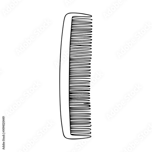 Hair comb Simple Vector Outline in minimalistic black and white design