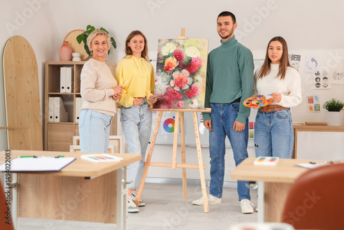 Young students with teacher...