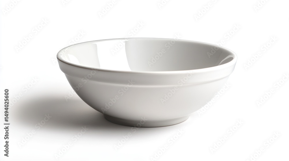 Empty white bowl on white backdrop Empty white bowl on white backdrop