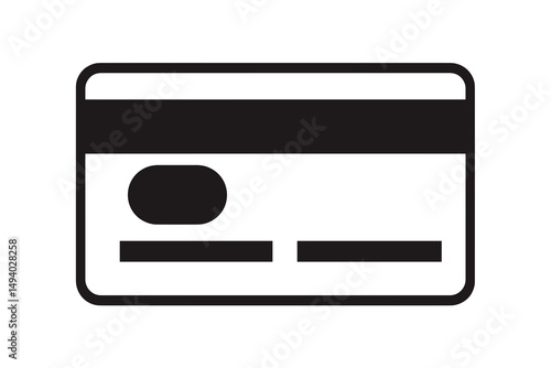 Simple Credit Card Illustration with Clean Lines and Basic Design Elements. minimalist vector icon